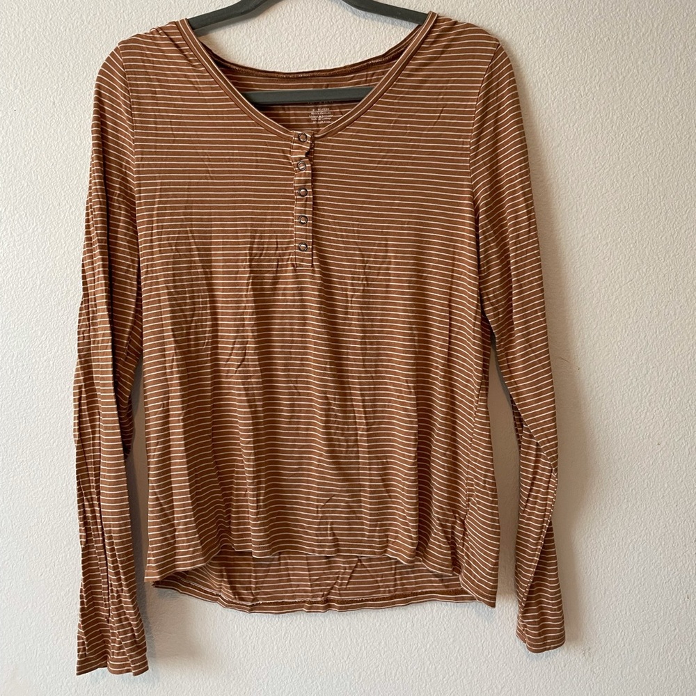 American Eagle striped long sleeve blouse XL